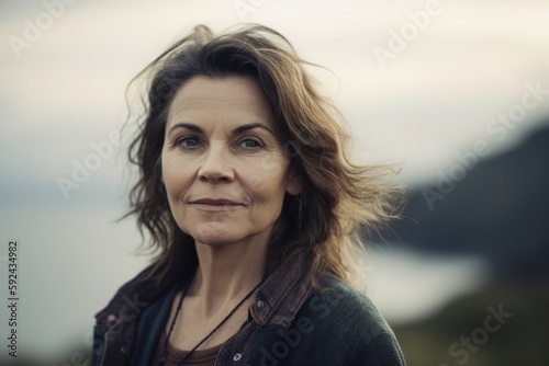 Portrait of a beautiful middle-aged woman in the mountains. © Robert MEYNER