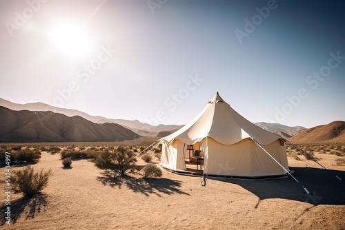 luxury glamorous camping. glamping in the desert, generative artificial intelligence  © Tor Gilje