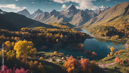 Enchanted Hours: Countryside Landscapes in Autumn and Spring - Generated AI