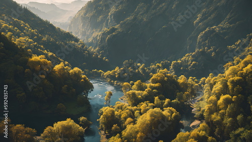 Enchanted Hours: Countryside Landscapes in Autumn and Spring - Generated AI