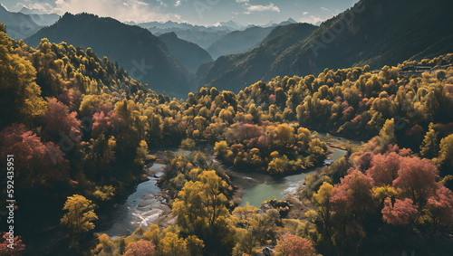 Enchanted Hours: Countryside Landscapes in Autumn and Spring - Generated AI