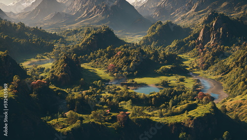Enchanted Hours: Countryside Landscapes in Autumn and Spring - Generated AI