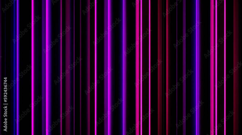 An abstract glowing neon pink and purple vertical line lights on a black background. A.I. generated. An abstract glowing neon pink and purple vertical line lights on a black background. A.I. generated.