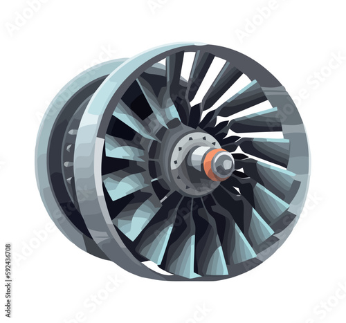 Spinning propeller on airplane engine in flight