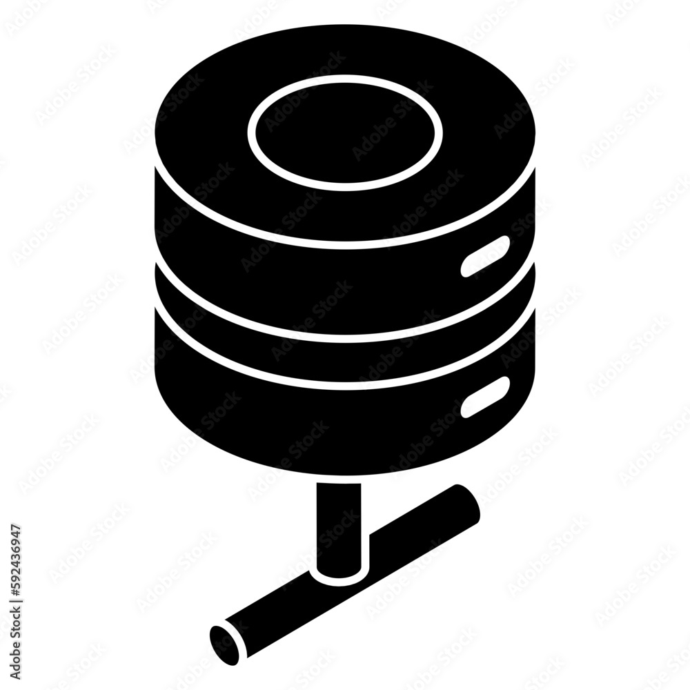 A flat design icon of database network A flat design icon of database network