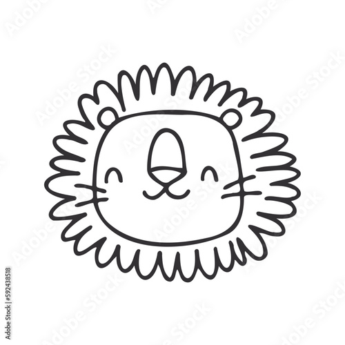 Cute Lion vector character for Baby Shower. 