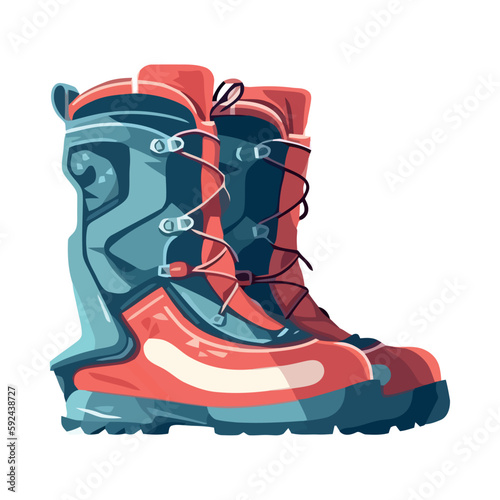 red Winter sports shoe symbolizes adventure and success