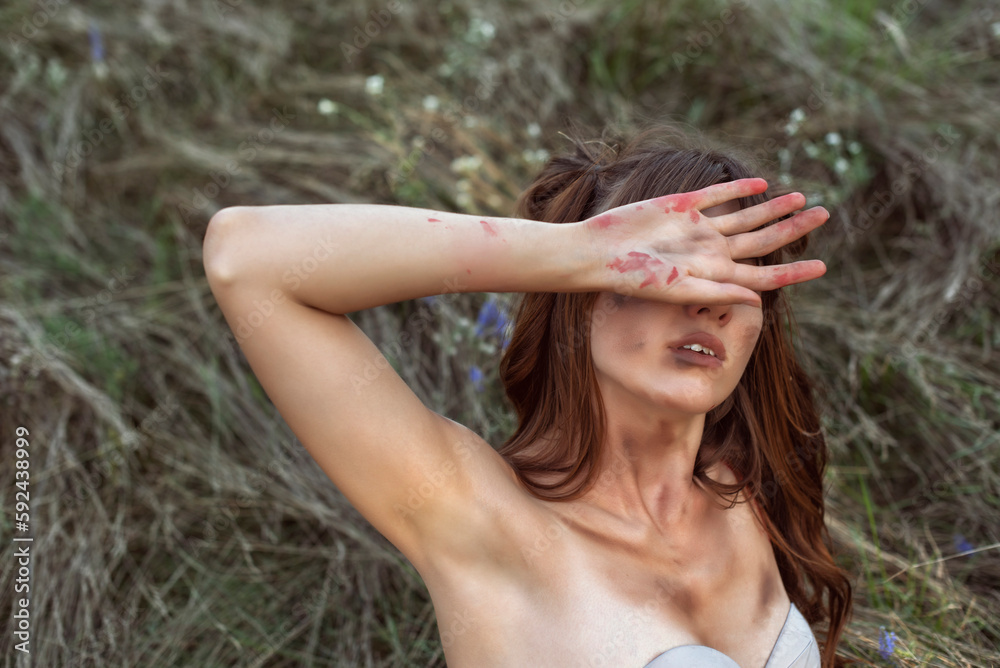 Young woman defender of nature Young woman defender of nature