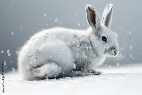 White snow rabbit, generative ai