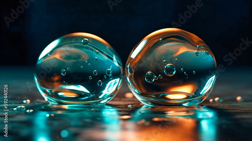 Two water drop close up shot design