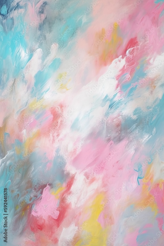 Abstract Pastel Design Background with Watercolor Painted Colors. Generative AI.