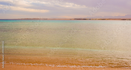 beautiful landscape with calm sea for banner background.beautiful egyptian landscape with sea