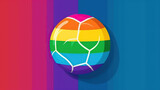 Isolated soccer ball with LGBT colors