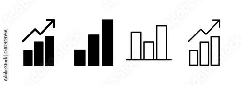 Growing graph Icon vector for web and mobile app. Chart sign and symbol. diagram icon