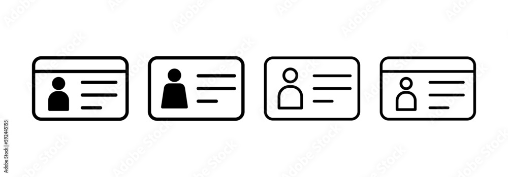 License icon vector for web and mobile app. ID card icon. driver license, staff identification card