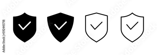 Shield check mark icon vector for web and mobile app. Protection approve sign. Insurance icon