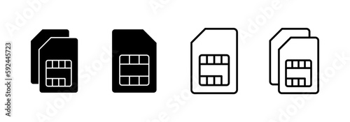 Sim card icon vector for web and mobile app. dual sim card sign and symbol