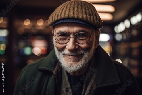 Portrait of an old man with a gray beard and glasses. © Robert MEYNER