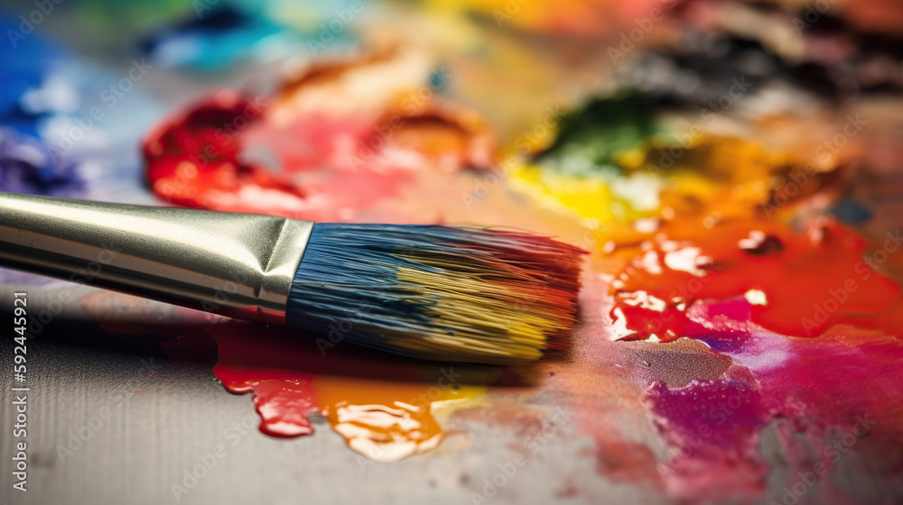 Obraz premium Brushes painting with LGBT colors