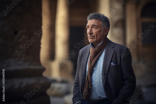 Portrait of an elderly man in the old town of Rome, Italy © Robert MEYNER