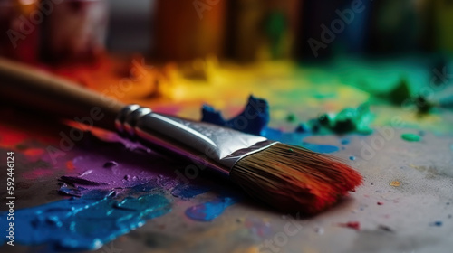 Brushes painting with LGBT colors
