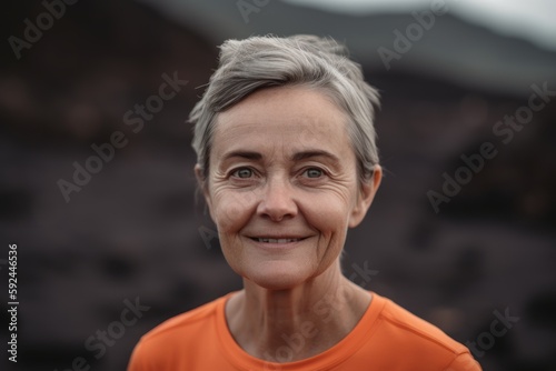 Portrait Of Mature Woman Smiling In Hawaii Volcanoes National Park © Robert MEYNER