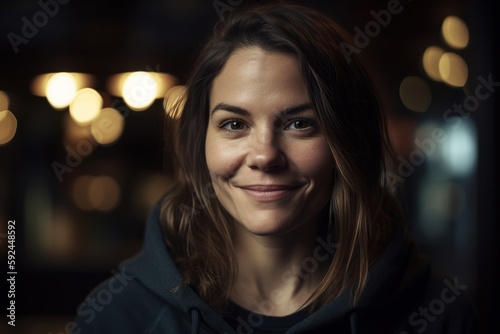 Portrait of a beautiful young woman looking at the camera and smiling