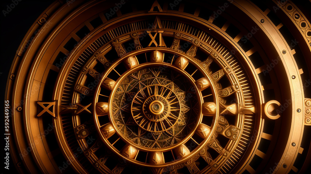 Obraz premium 時計 歯車 部品 アップ 金属 スチームパンク 