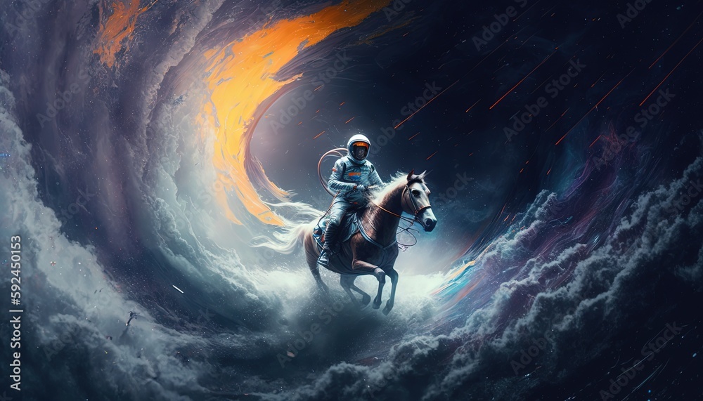 astronaut riding a horse in hurricane by ai generative astronaut riding a horse in hurricane by ai generative