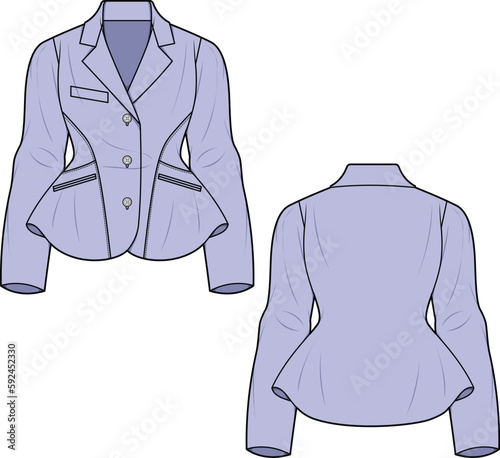 Peplum Blazer for women vector illustration