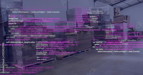 Animation of data processing against inventory at a warehouse photo