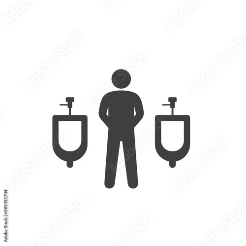 illustration of urinal, urinoir icon, toilet, vector art. photo