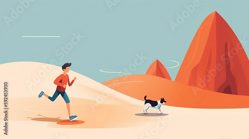 Man walking with the dog