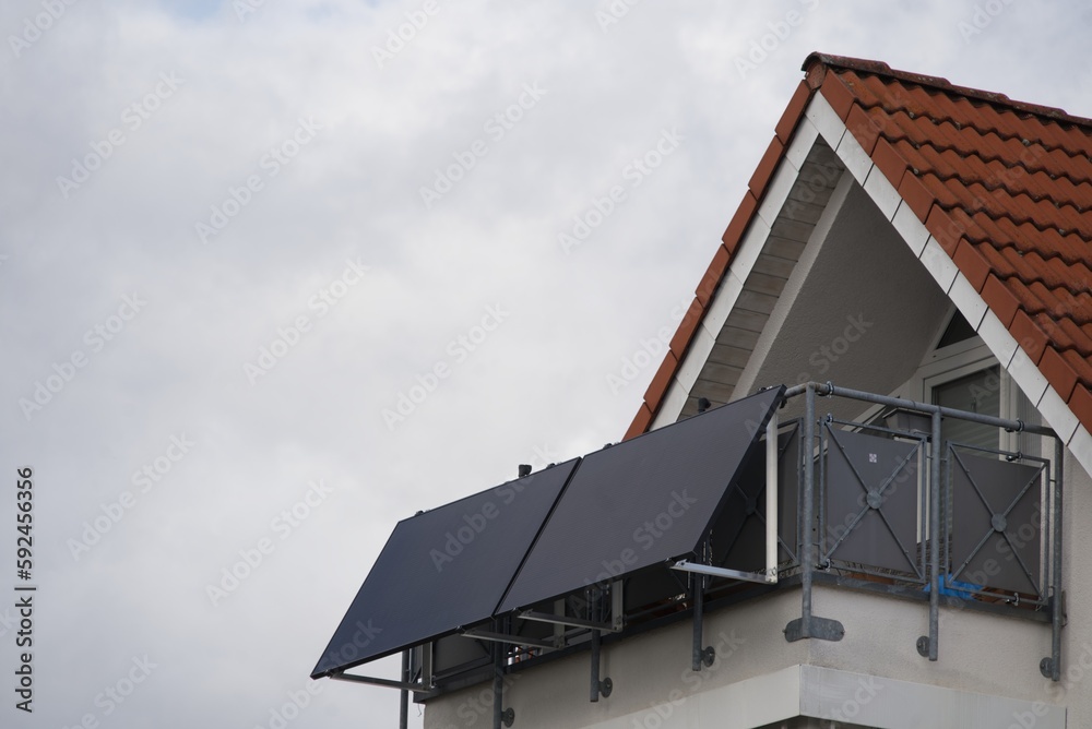 Solar modules as a balcony power plant - obrazy, fototapety, plakaty 