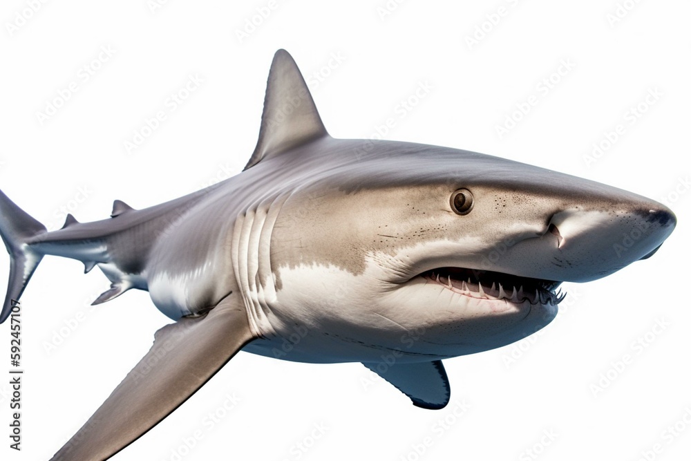 Fototapeta premium great shark isolated. Generative AI