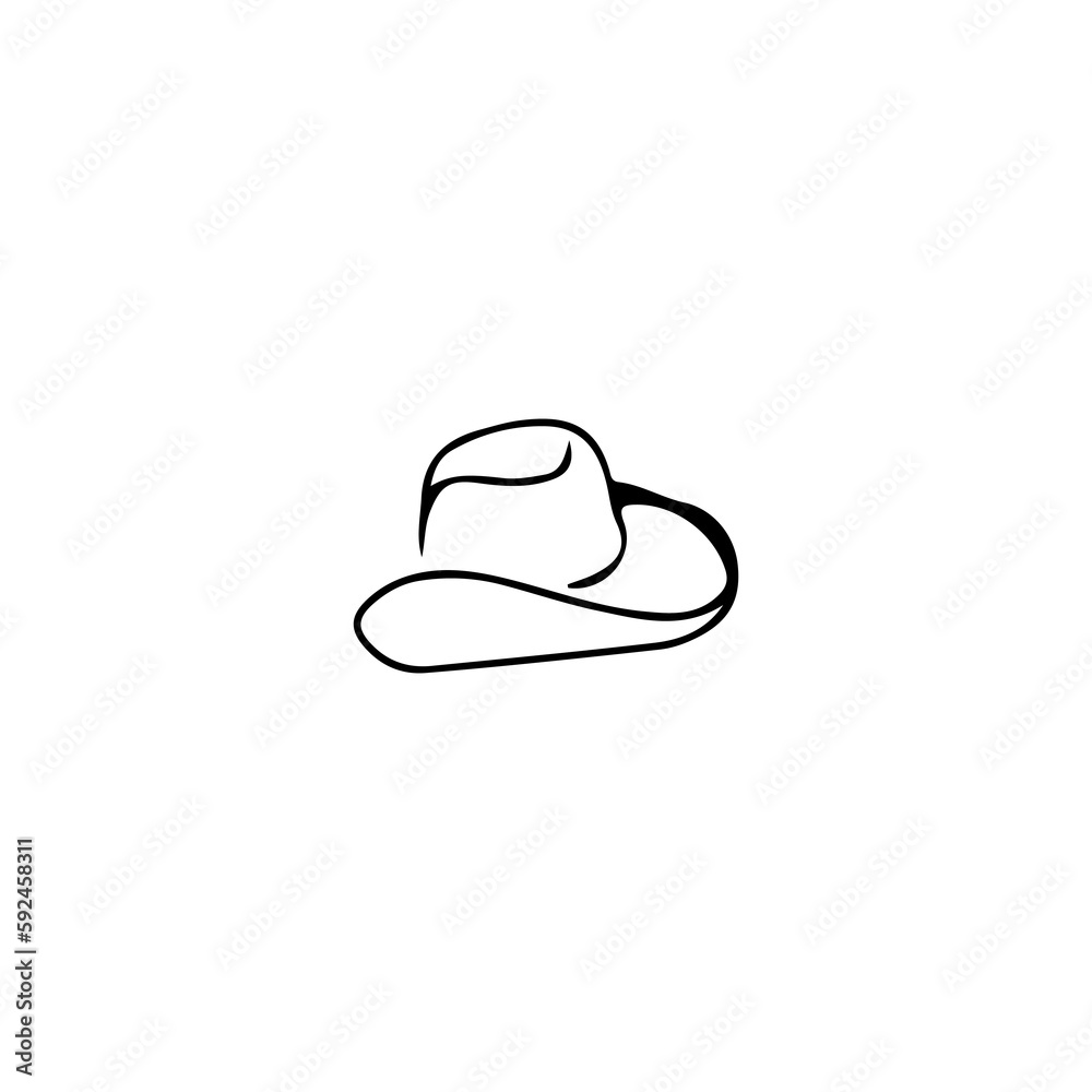 vector illustration cowboy hat line concept
