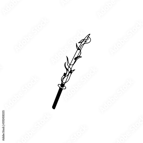 vector illustration of sword with fire concept