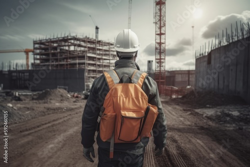 Follow the Worker: A View from Behind at a Construction Site, Generative AI