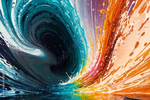 liquid abstract background illustration colorful fluid splash flowing digital art surreal flowing 3d style generative ai