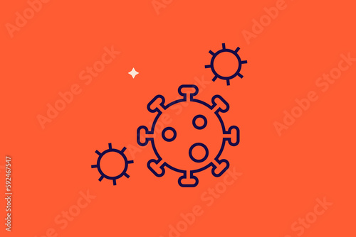 Geometric virus illustration. in flat style design. Vector flat icon.