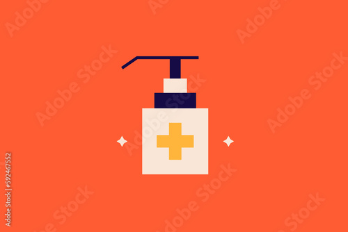 Geometric antiseptic illustration. in flat style design. Vector flat icon.