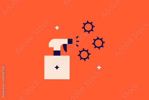 Geometric antiseptic illustration. in flat style design. Vector flat icon.