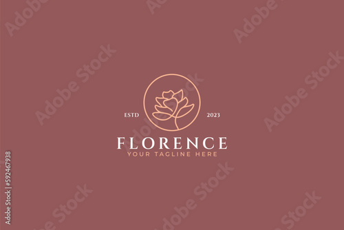 Floral Modern and Minimalist Logo Business Brand Identity Feminine Concept Idea