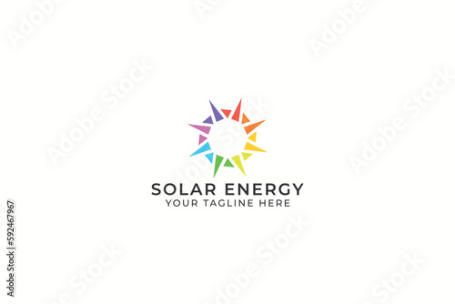 Solar Energy Teamwork Society Colorful Circle Logo Business Sign Symbol Brand Identity