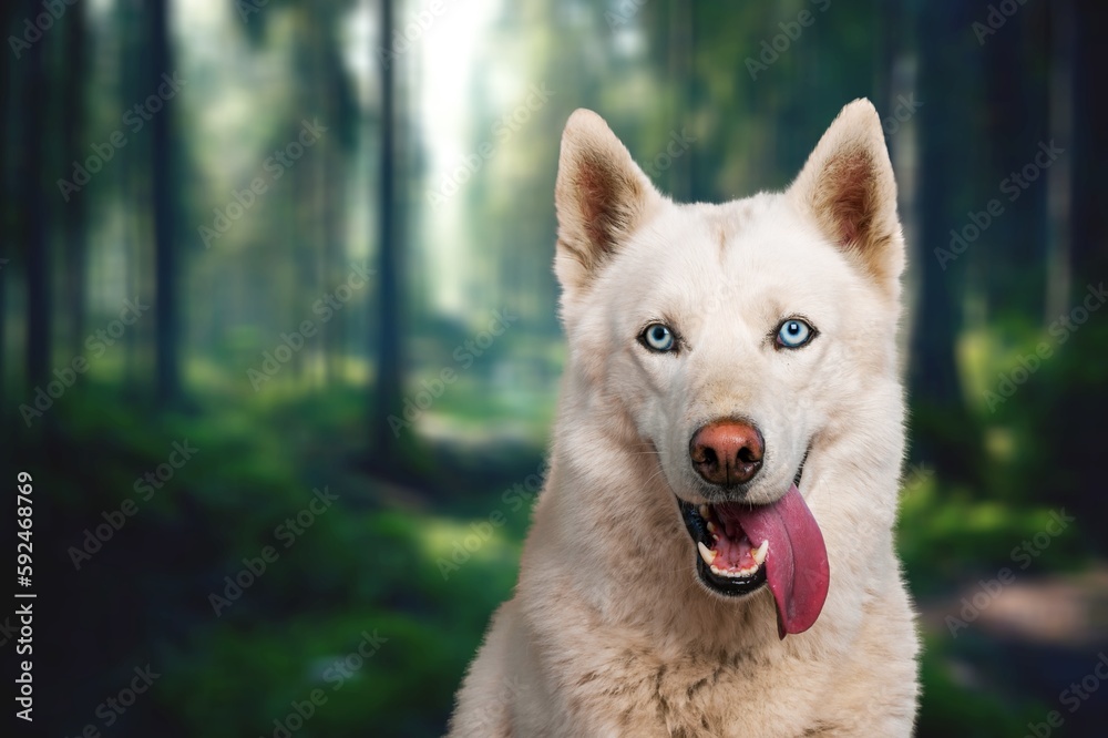 Obraz premium Cute young dog posing outdoor