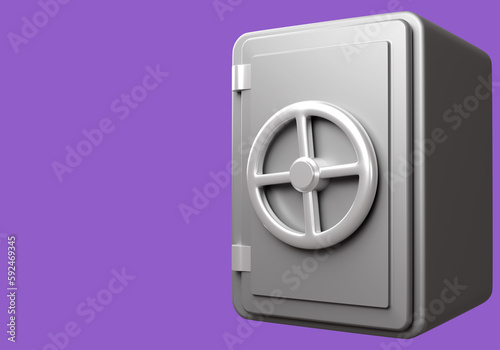 Closed metal safe. Steel lo...