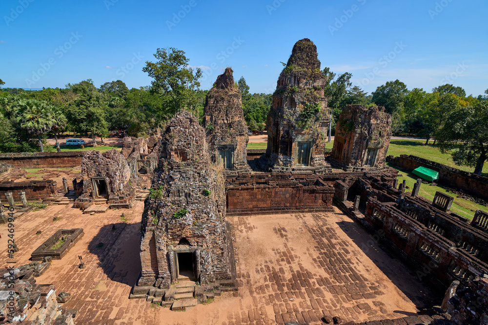 Pre Rup Khmer temple at Angkor Thom is popular tourist attraction, Angkor Wat Archaeological Park in Siem Reap, Cambodia UNESCO World Heritage Site Pre Rup Khmer temple at Angkor Thom is popular tourist attraction, Angkor Wat Archaeological Park in Siem Reap, Cambodia UNESCO World Heritage Site