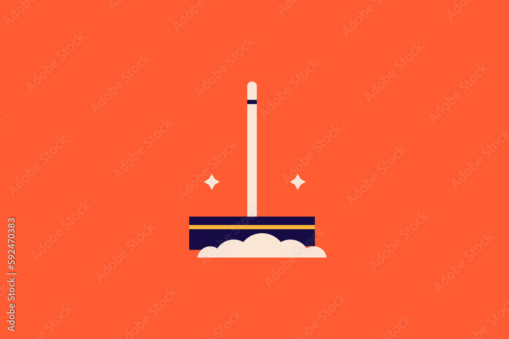 Geometric cleaning illustration. in flat style design. Vector flat icon.
