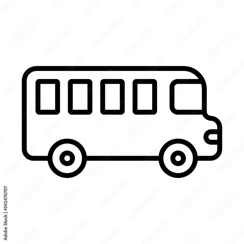 School Bus Icon Logo Design Vector Template Illustration Sign And Symbol Pixels Perfect
