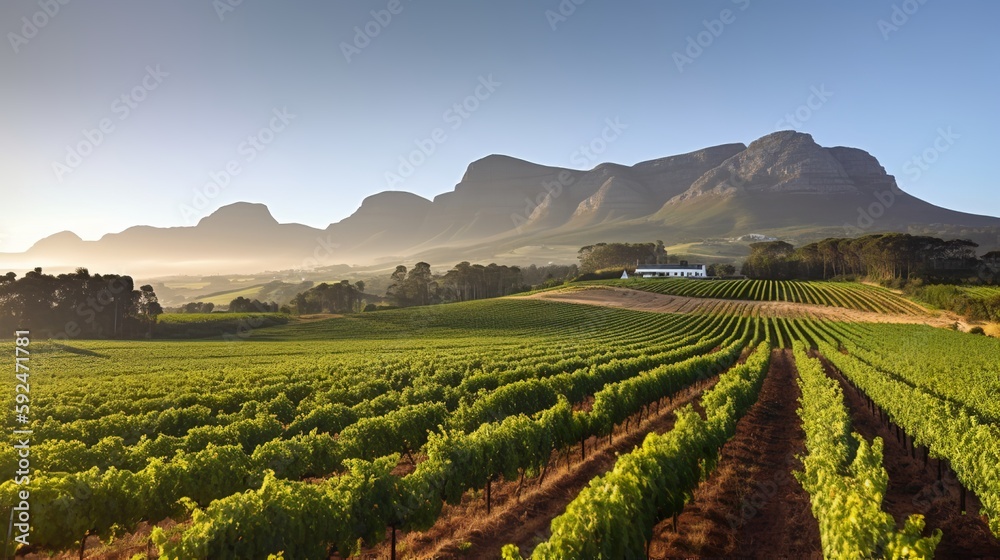Naklejka premium Vineyard Tour in Cape Town